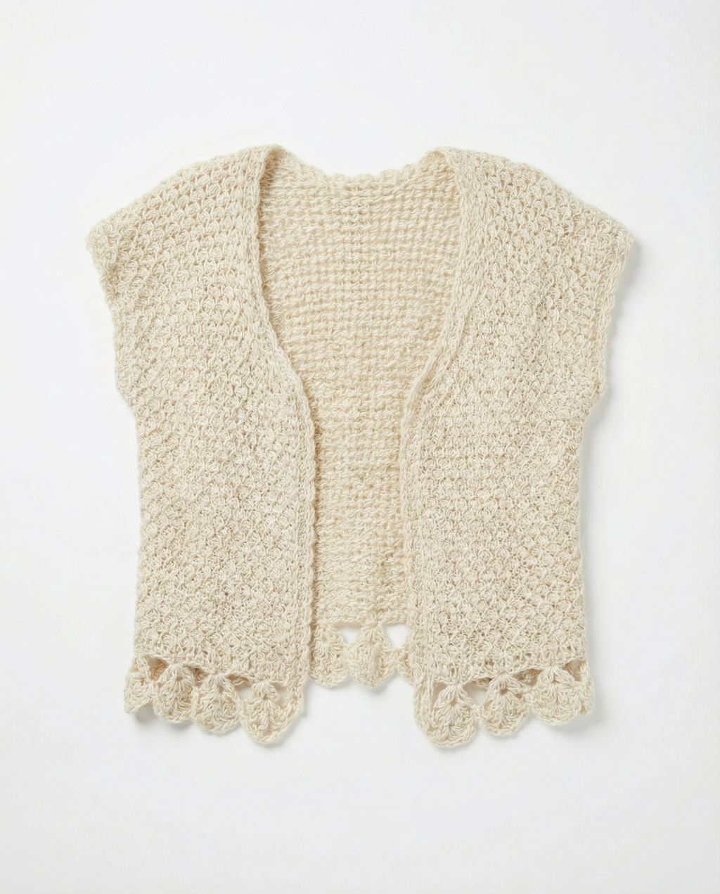 Chaleco Tejido a Mano con Terminaciones en Crochet