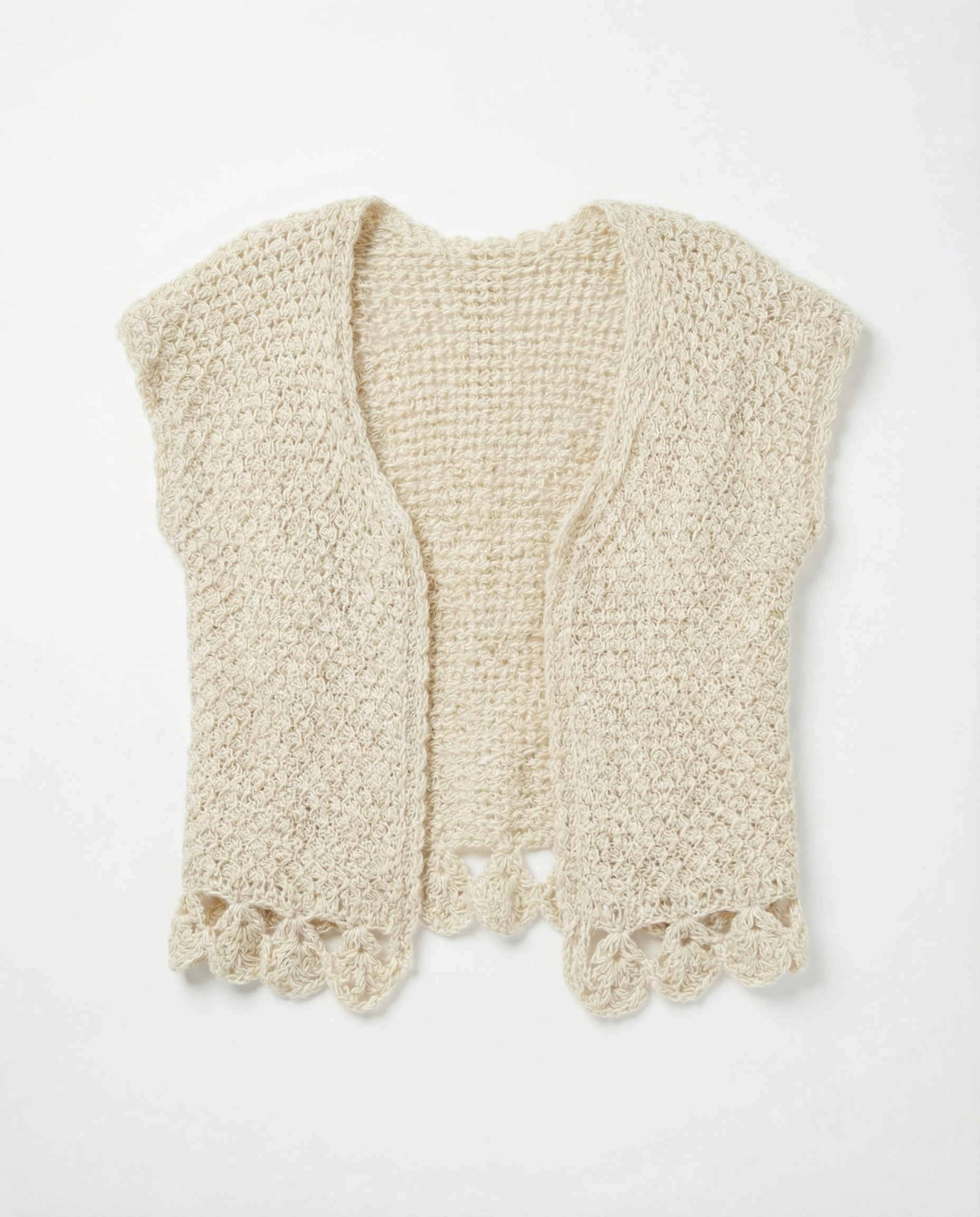 Chaleco Tejido a Mano con Terminaciones en Crochet