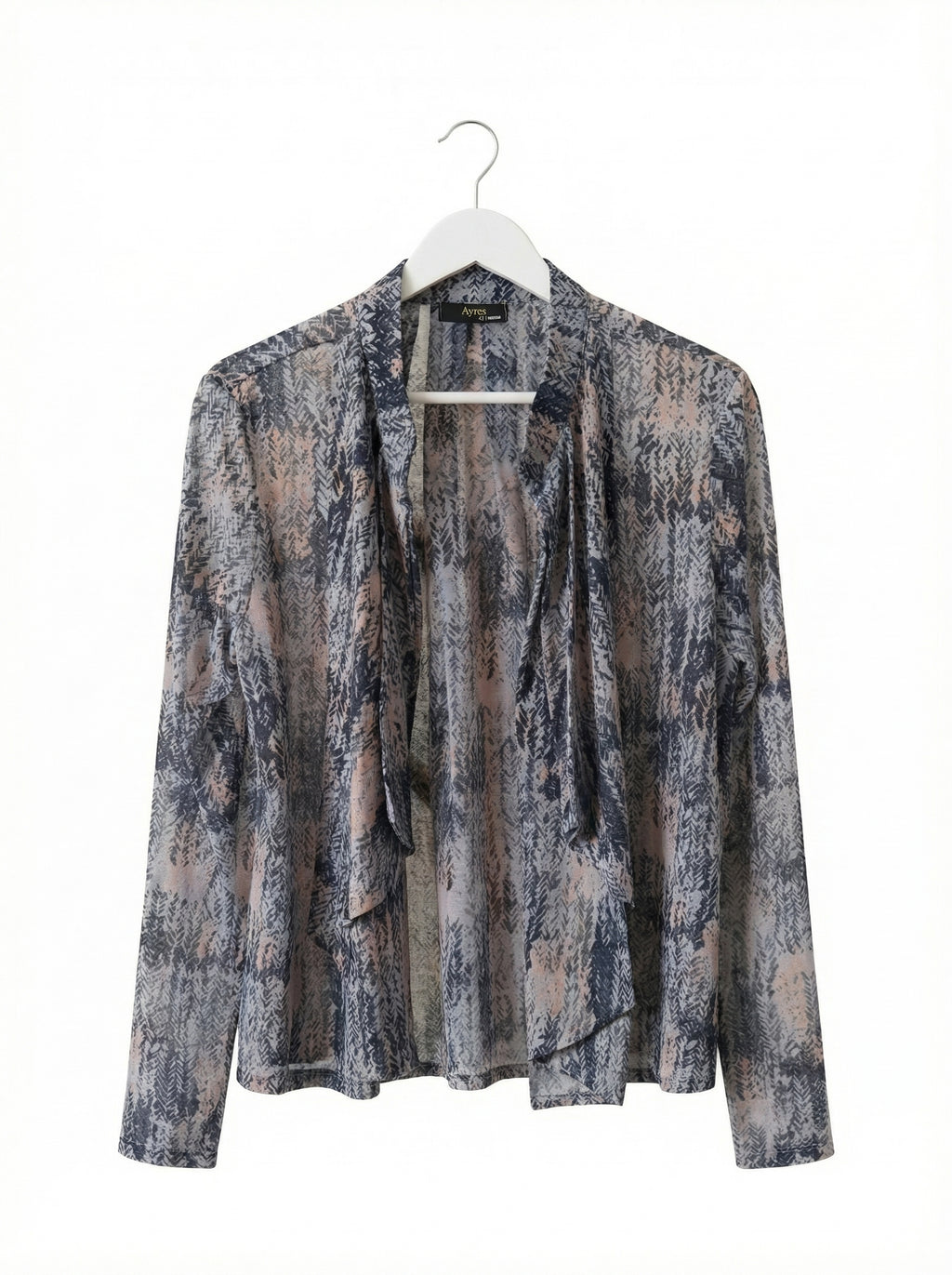 Blusa tipo cardigan abierto estampado Ayres