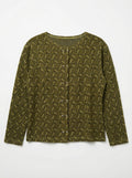 Chaqueta Tejida Vintage Paisley — Verde Oliva, Hecha en Italia