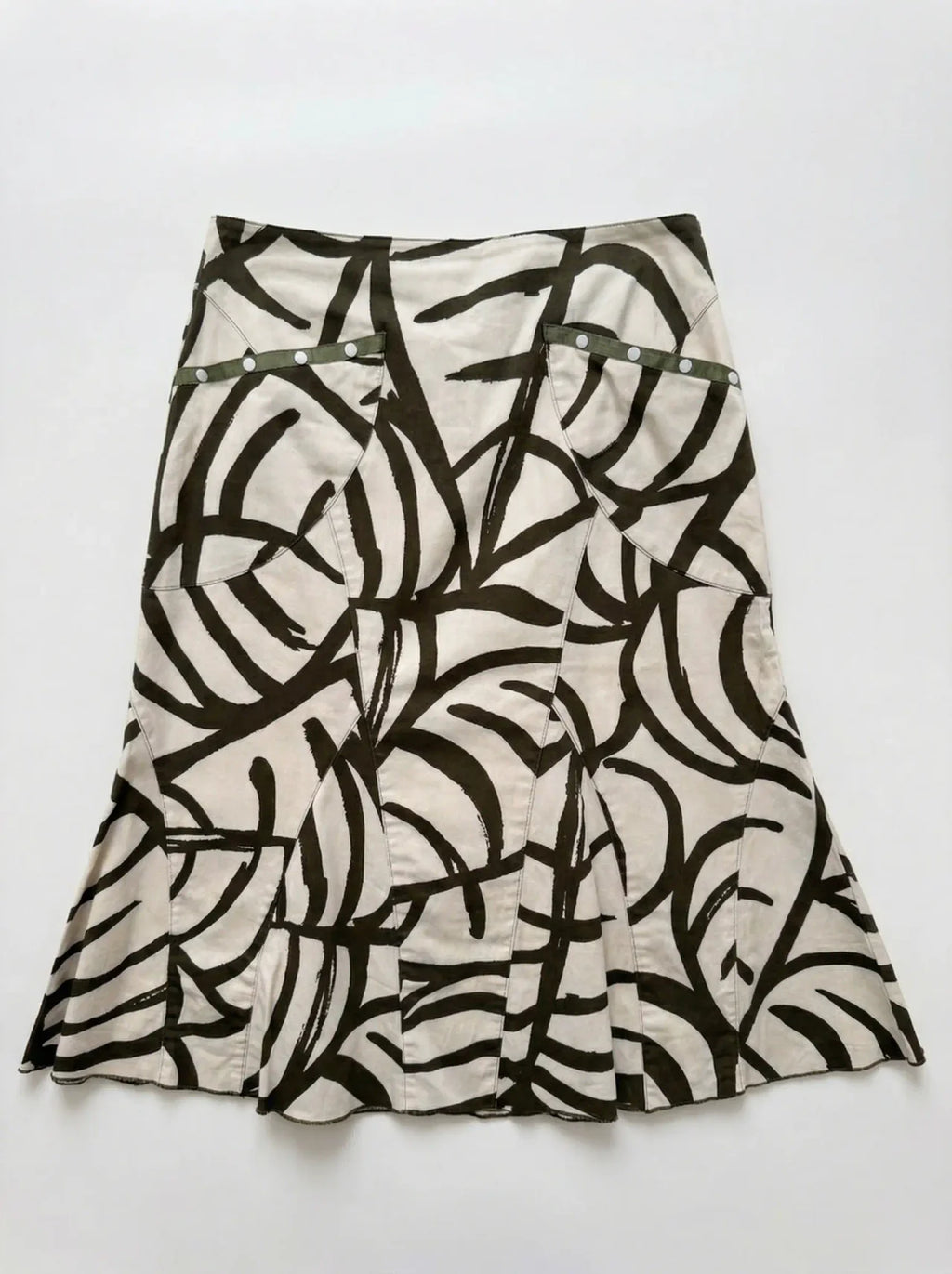 Falda Midi Vintage en Algodón Estampado — Hecha en España