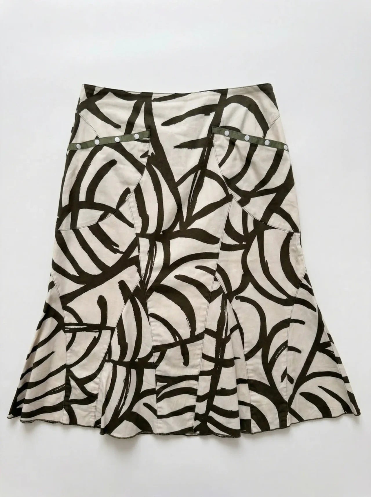 Falda Midi Vintage en Algodón Estampado — Hecha en España