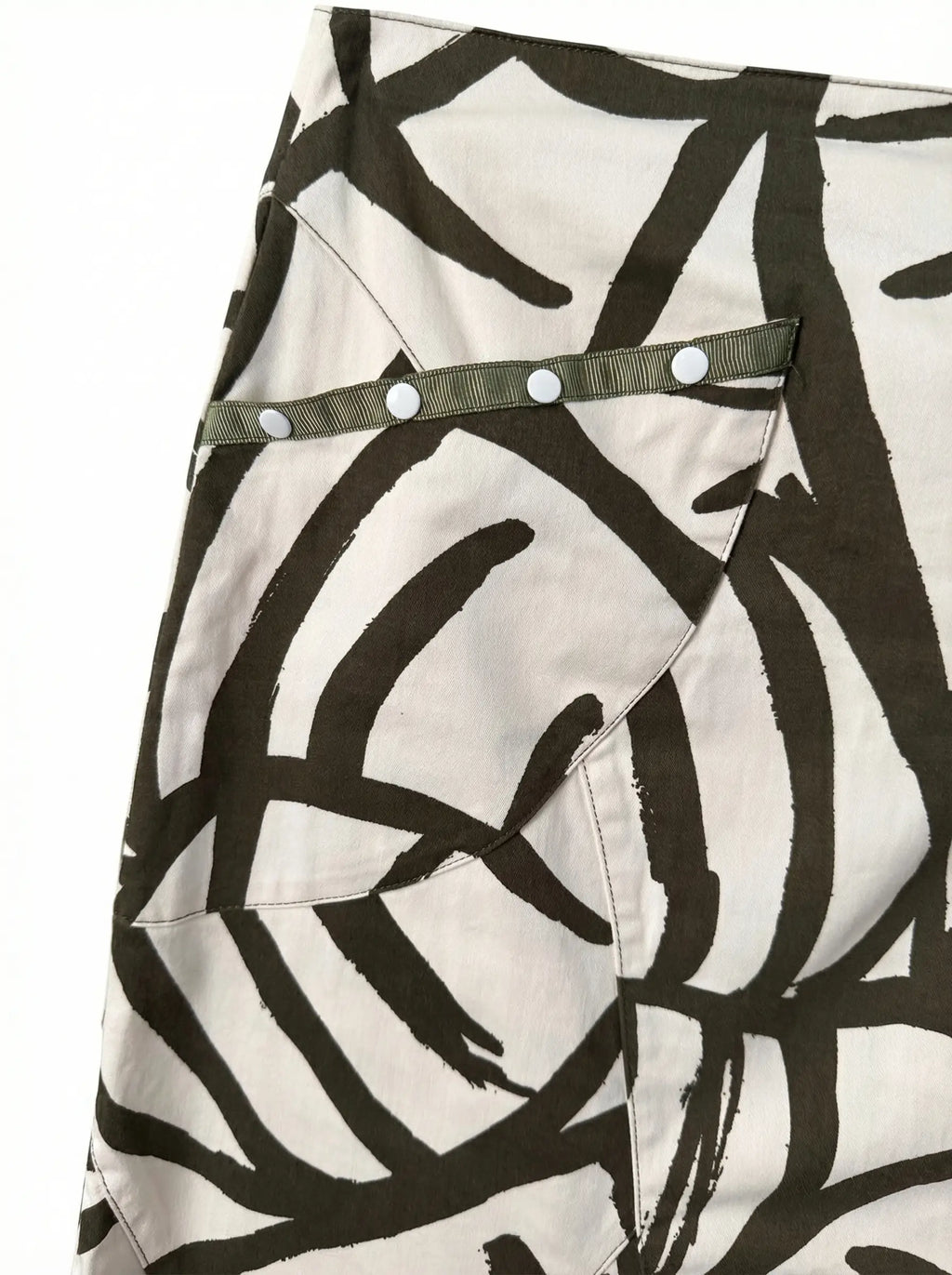 Falda Midi Vintage en Algodón Estampado — Hecha en España