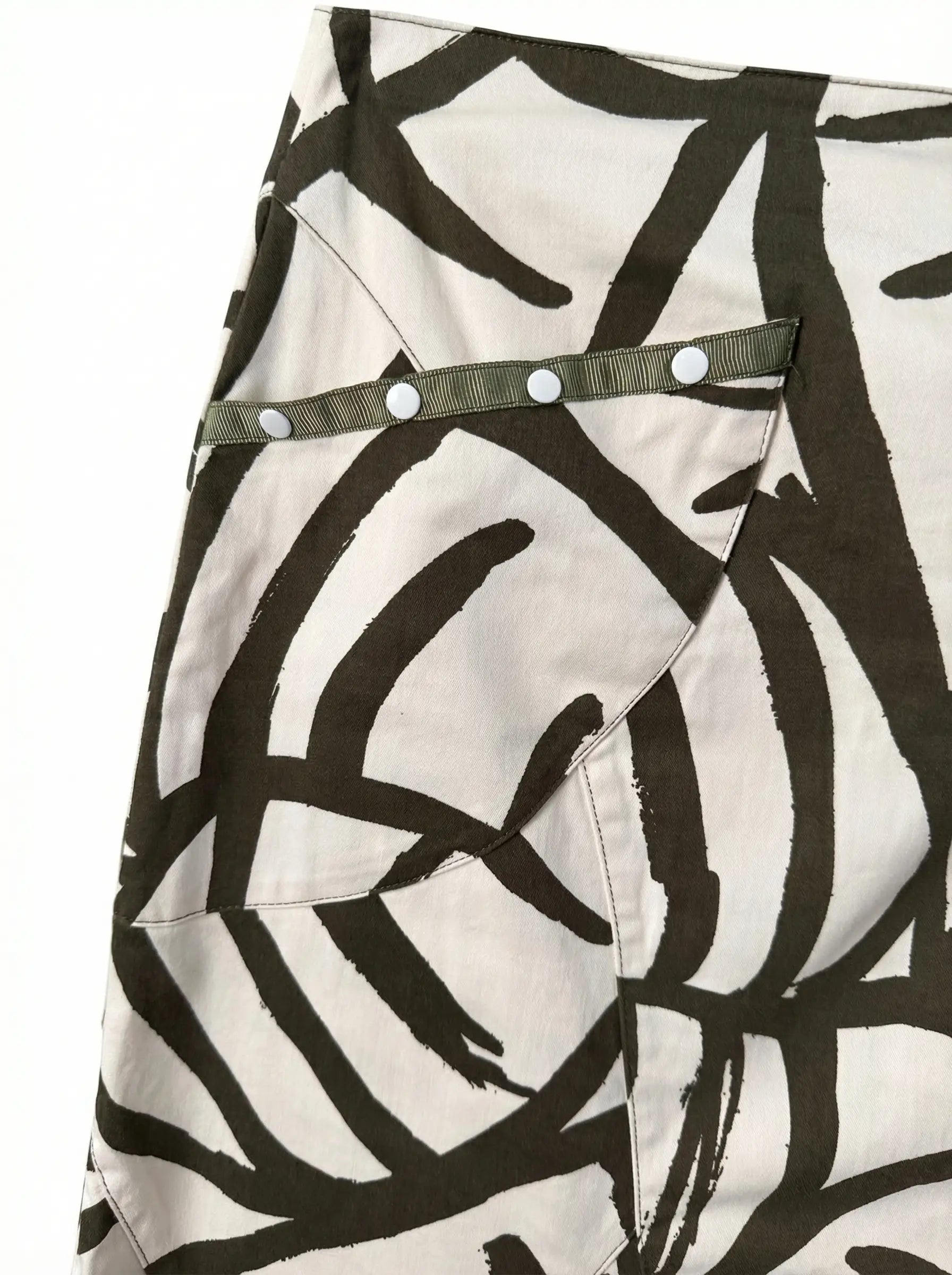 Falda Midi Vintage en Algodón Estampado — Hecha en España