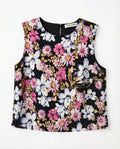 Top Floral JAZMÍN CHEBAR —Estampado Negro con Flores