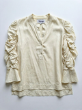 Blusa MARGO — Cruda con Mangas Fruncidas
