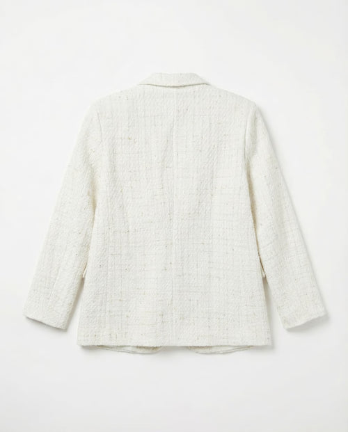 Blazer Tweed con Destellos Lurex — Blanco Crudo