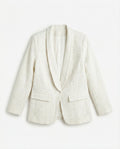 Blazer Tweed con Destellos Lurex — Blanco Crudo