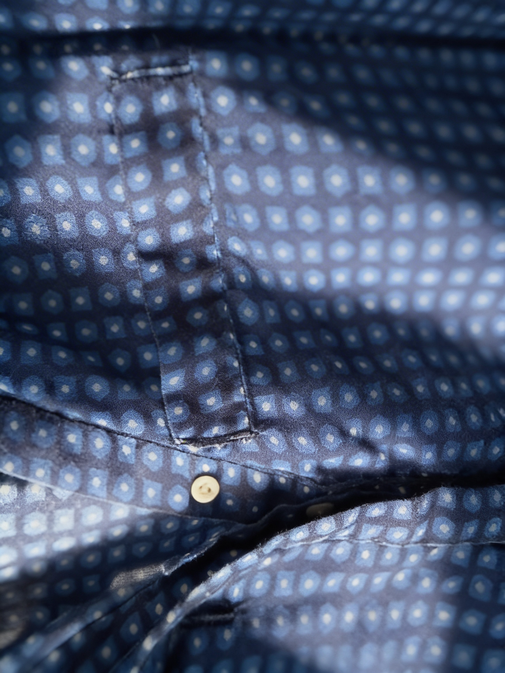 Camisa SFERA — Algodón Estampado con Efecto Lavado Azul