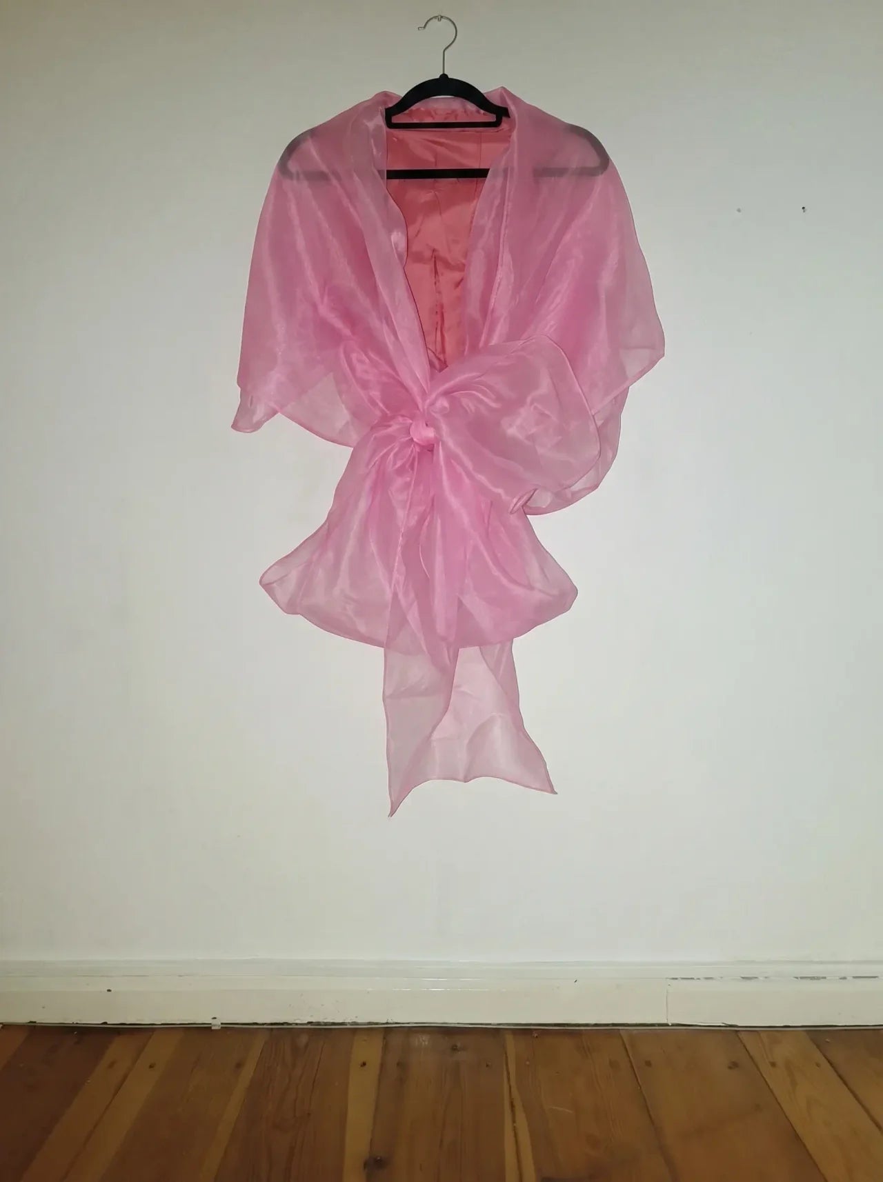 Estola Vintage en Organza — Rosa Chicle
