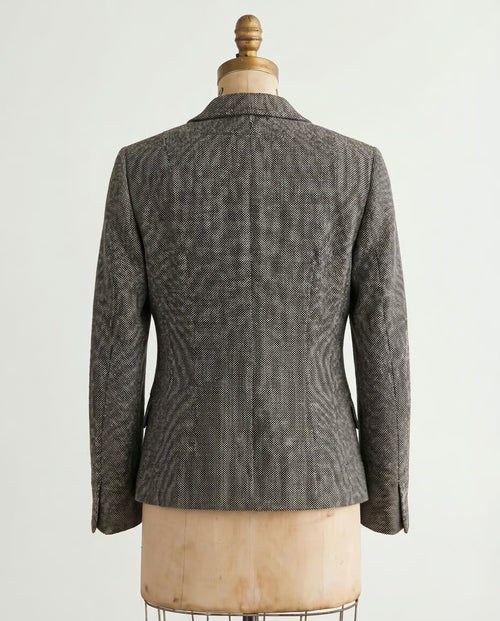 Blazer Zara — Tweed Marrón y Crudo
