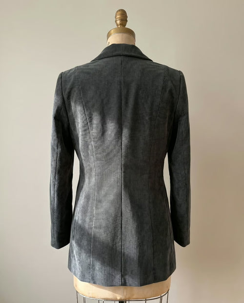 Blazer MARGARA SHAW — Gris Carbón con Solapa Drapeada