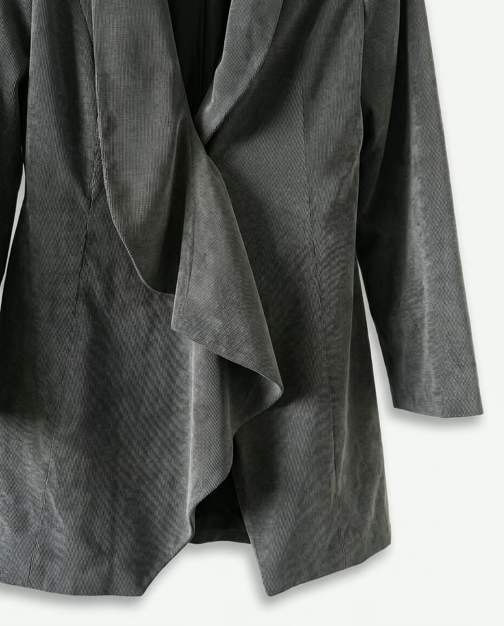 Blazer MARGARA SHAW — Gris Carbón con Solapa Drapeada