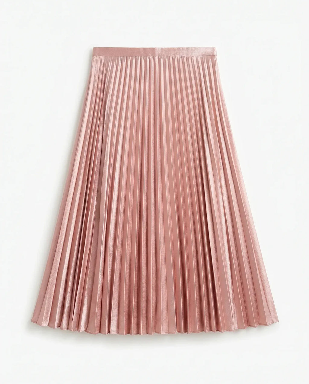 Falda Plisada ZARA — Rosa Metálico