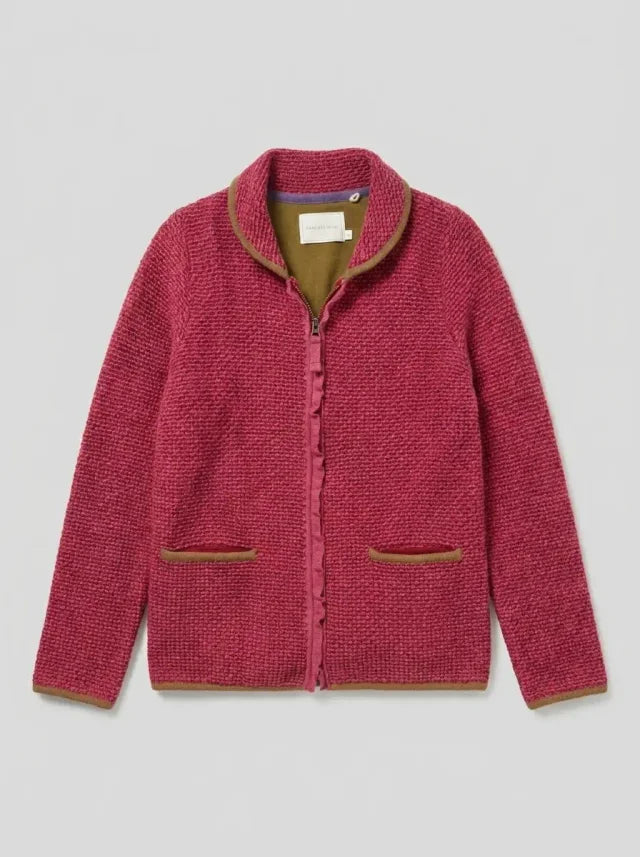 Cardigan Bouclé Frambuesa con Cierre — Margara Shaw