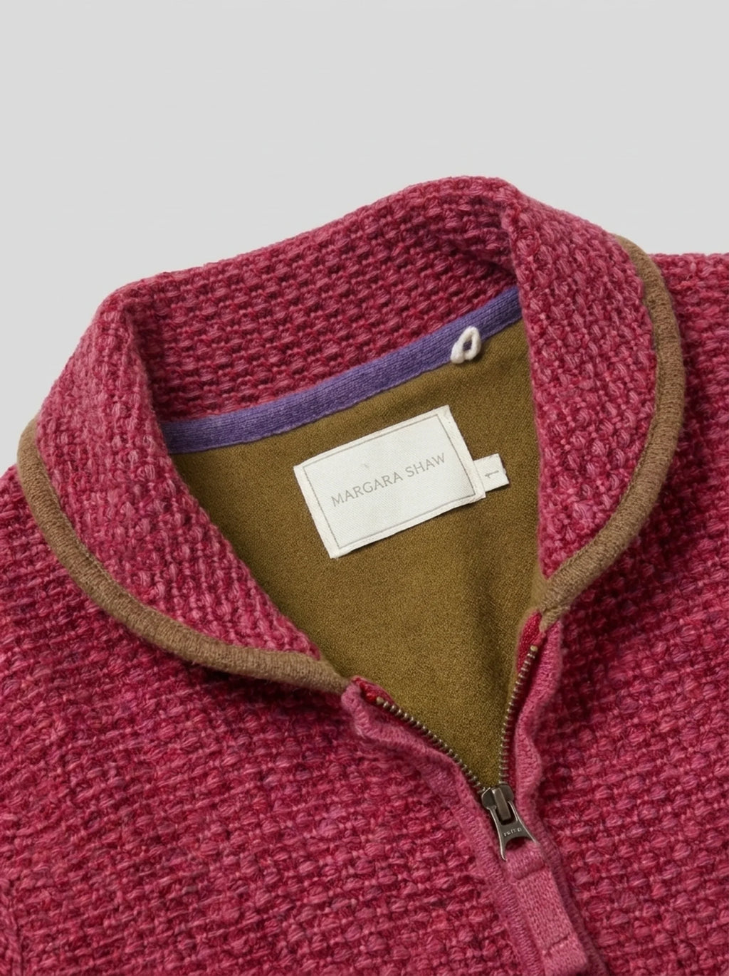 Cardigan Bouclé Frambuesa con Cierre — Margara Shaw