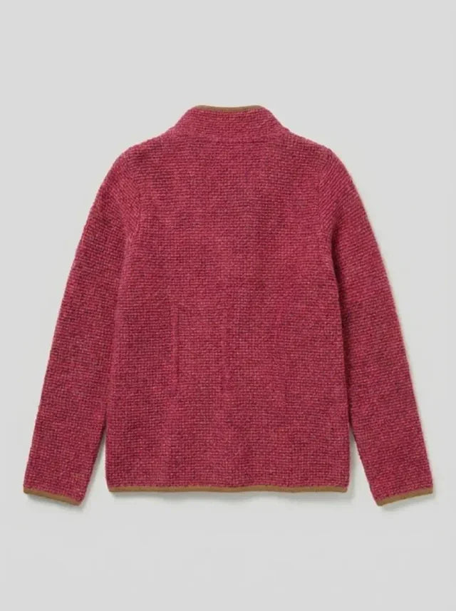 Cardigan Bouclé Frambuesa con Cierre — Margara Shaw