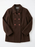 Peacoat de Lana Marrón Chocolate — Angela Prêt-à-Porter